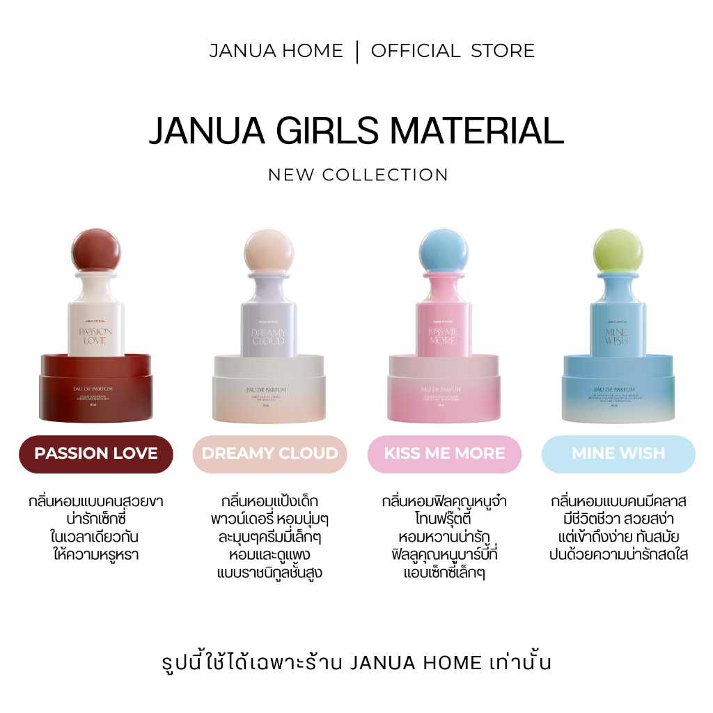 (รับประกันของแท้) น้ำหอมแจนยัวร์คอลเลคชั่นใหม่ Janua Girls Material