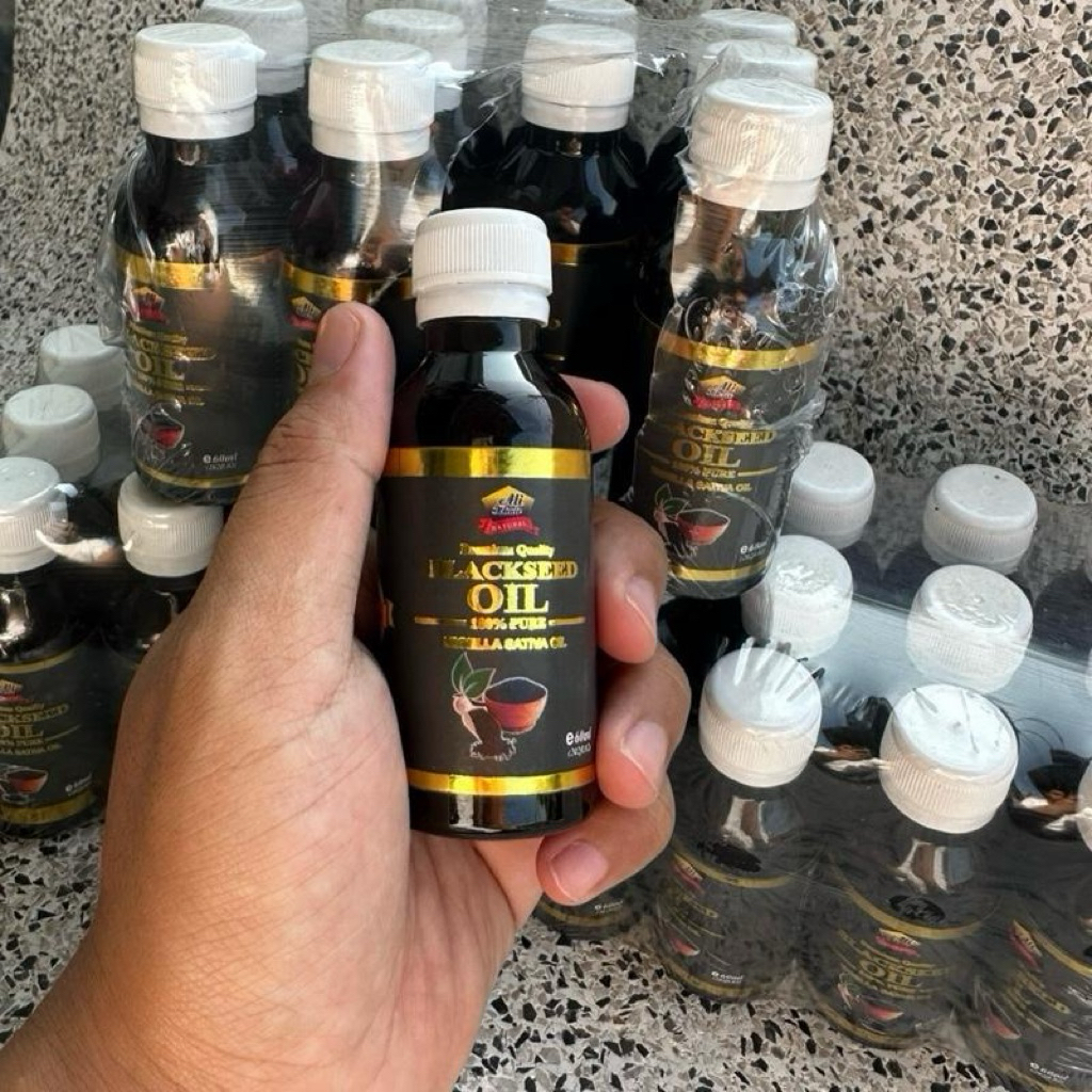 น้ำมันเทียนดำ 100% 60 มล. มี ฮาลาล Halal ฮับบะตุสเซาดะห์ black seed oil น้ำมันเมล็ดเทียนดำ kalonji n