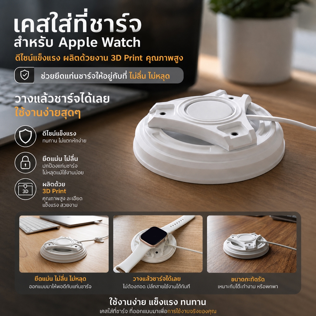 เคสใส่สายชาร์จ สำหรับ Apple Watch แบบพกพา (ไม่รวมสายชาร์จ)