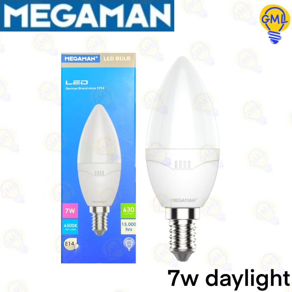 Megaman หลอดไฟ LED E14 7W แสงขาว แสงวอร์ม ฝาขุ่น หลอดไฟเชิงเทียน