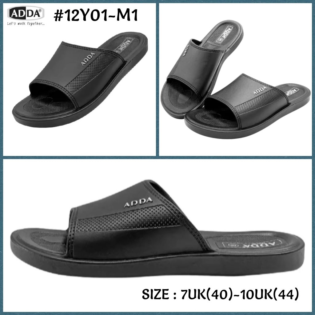 ADDA รองเท้าแตะแบบสวมสำหรับผู้ชาย รุ่น 12y01-m1 ไซส์ 7uk(40)-10uk(44)