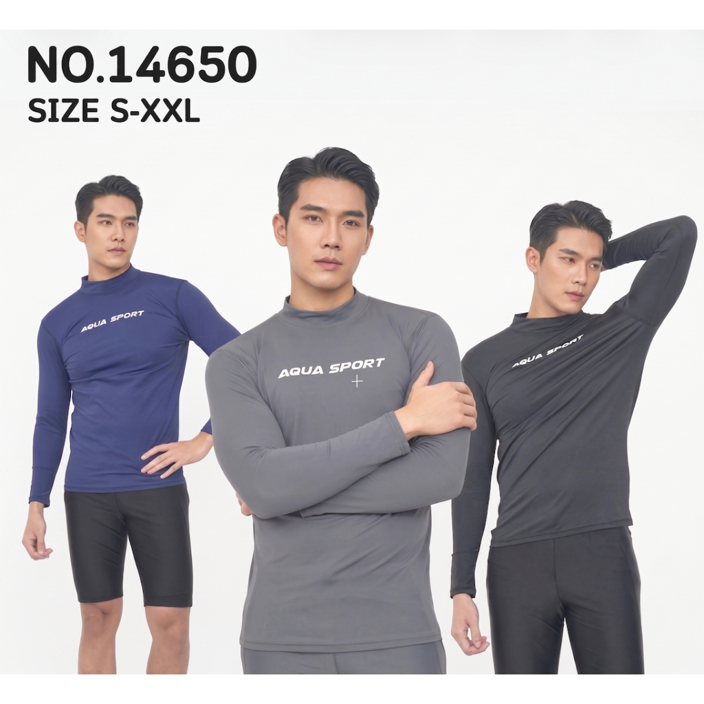 🌈Getsswimwear ของแท้!! เสื้อว่ายน้ำ เล่นกีฬาแขนยาวกันยูวี🌞 14650 Aqua sport กันแดด
