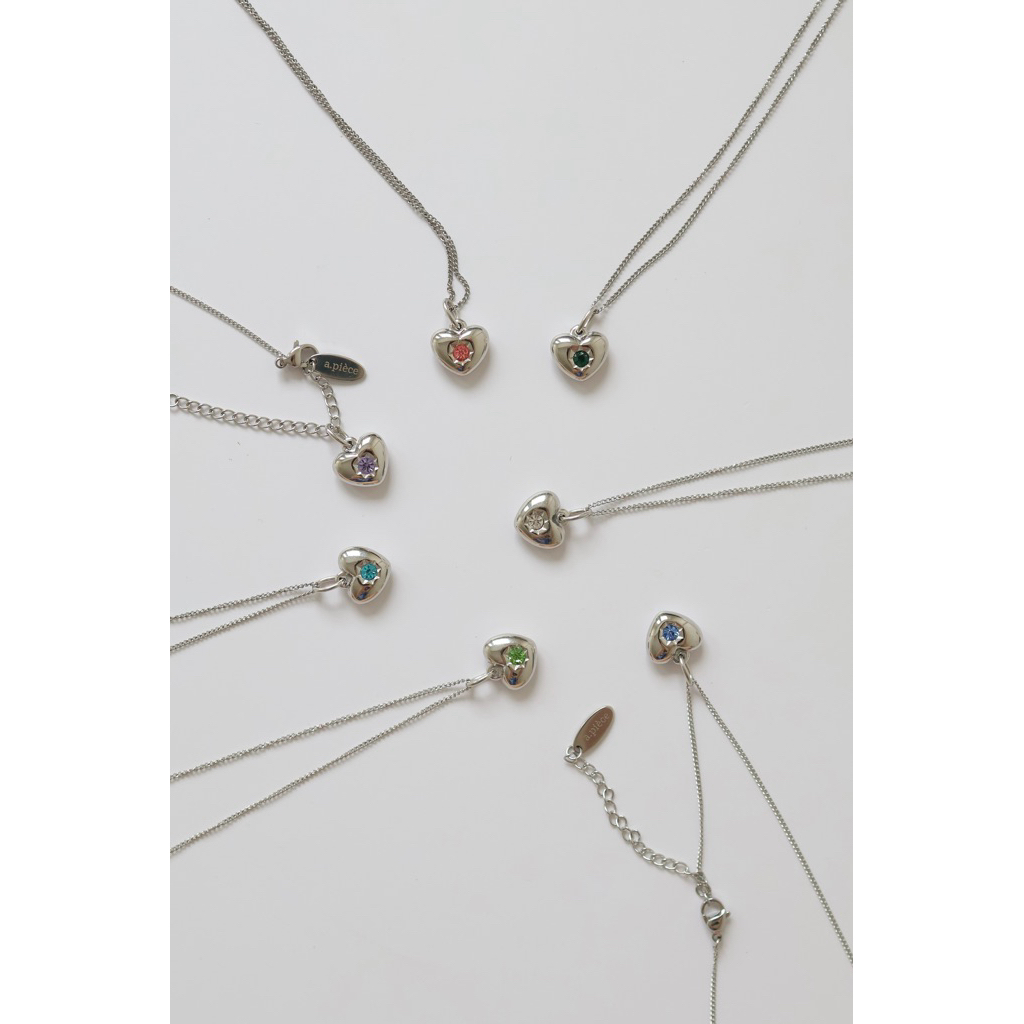 A.piece สร้อย waterproof [stainless steel] Birthstone necklace