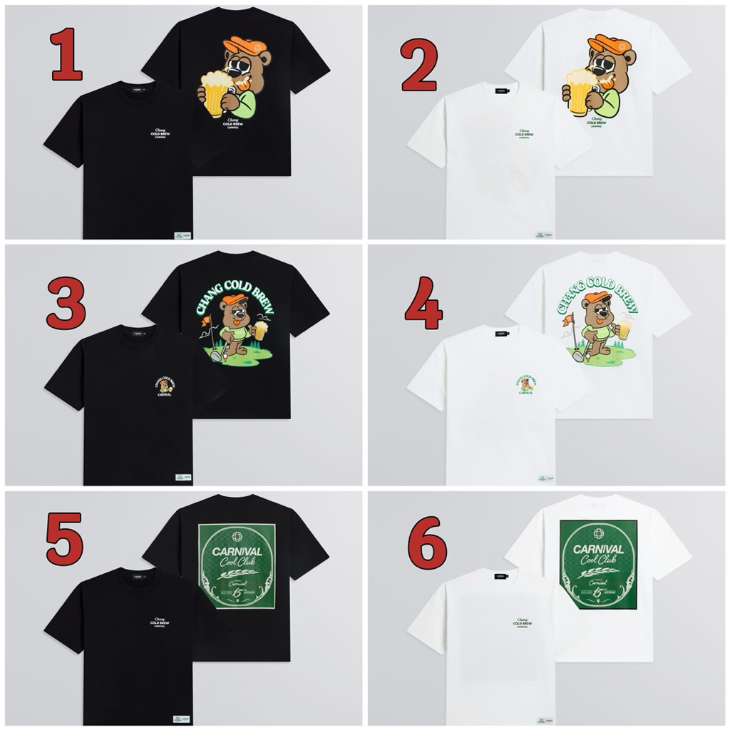 [แท้💯% ของใหม่] เสื้อยืดโอเว่อไซส์ CARNIVAL GOLF x CHANG COLD BREW BERNIE BEER OVS T-SHIRT