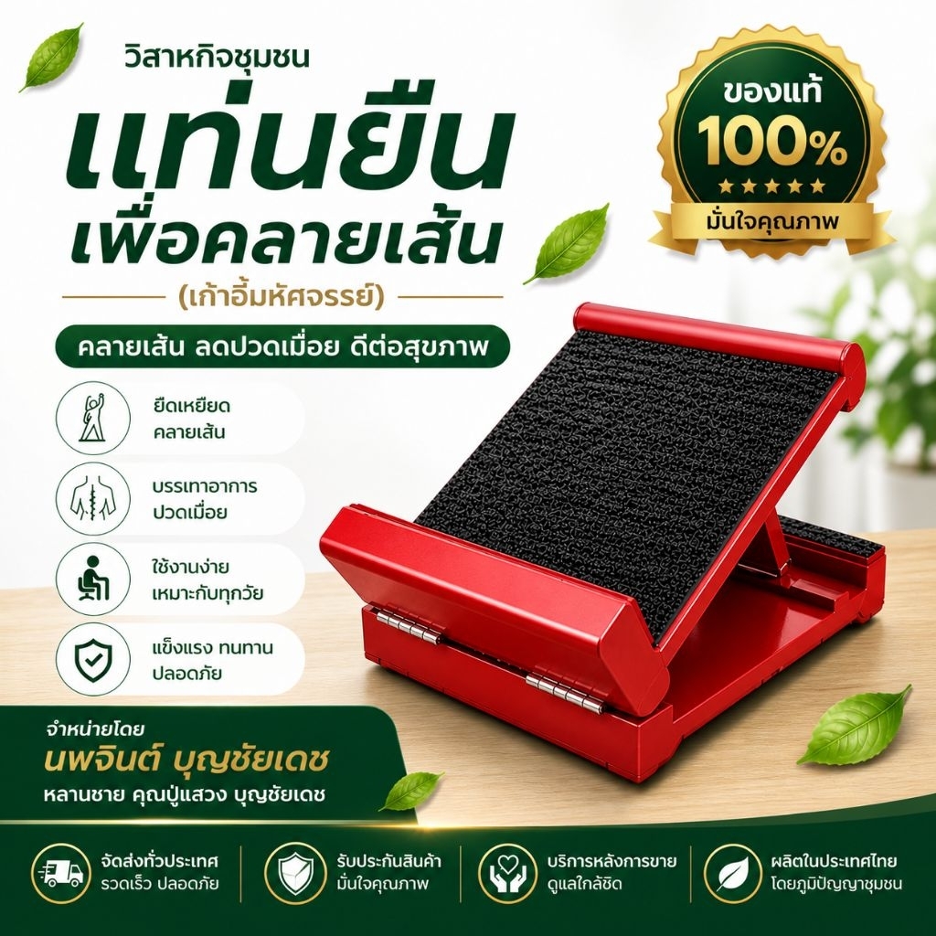 แท่นยืนเพื่อคลายเส้น(เก้าอี้มหัศจรรย์)สีแดงดั้งเดิม ไซส์มาตรฐาน ของแท้100% จำหน่ายโดยทายาท