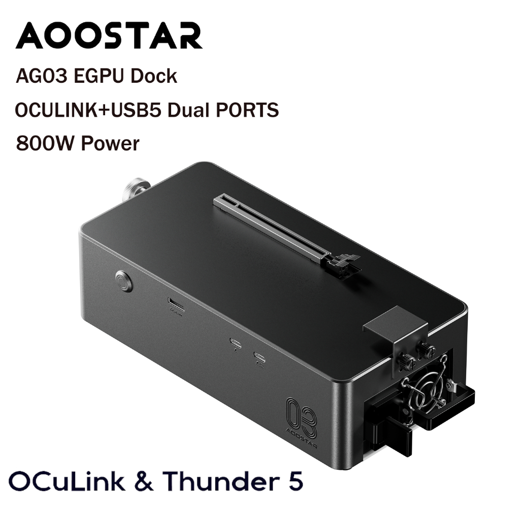 อุปกรณ์ต่อการ์ดจอแยก AOOSTAR AG03 EGPU Dock OCulink- Dual USB5 (Thunderbolt 5) Built-in 800W US Plug