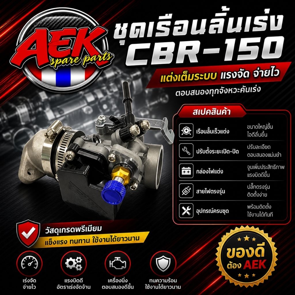 เรือน CBR150 ครบชุด ขนาด27/28/30/32/33/34มิล พร้อมประกอบใส่ WAVE-110i/MSX-125/WAVE-125iปลาวาฬ/DREAM SUPERCUP