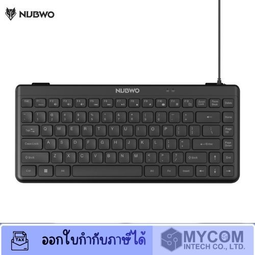USB Keyboard NUBWO NK-53 BLACK Full-size (100%) เชื่อมต่อผ่านสาย USB แบบ Plug & Play