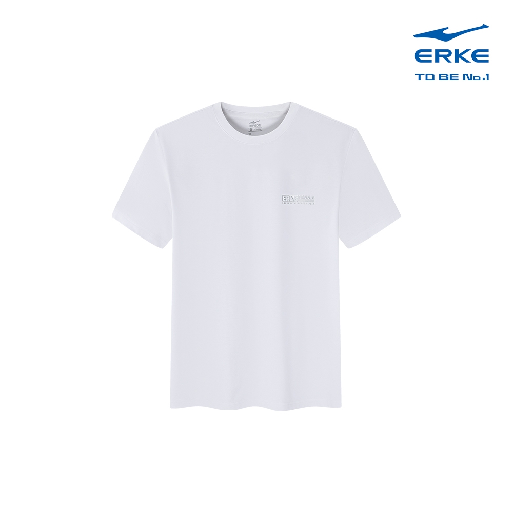 ERKE Crew Neck T-shirt > White >11225202083-001