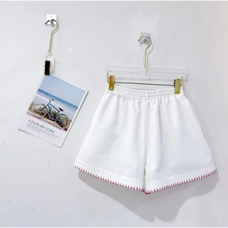 sawat _bt ”Crochet pants" นค้าใหม่พร้อมส่ง กางเกงเอวยางยืด มีซับใน มีกระเป๋าล้วงพร้อมถักขอบปลายขา ผ้าลินิลผสมฝ้ายเนื้อผ้