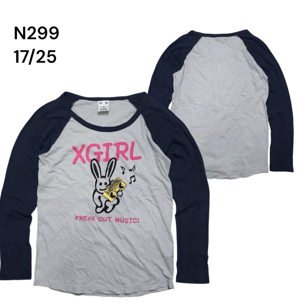 X-girl เสื้อยืดแขนยาวเอ็กซ์เกิร์ล N299