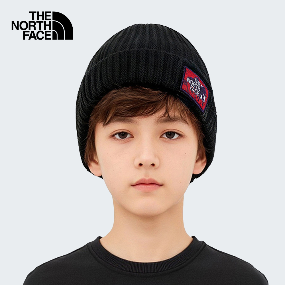THE NORTH FACE KIDS SALTY LINED BEANIE - TNF BLACK/YOTH PATCH หมวกบีนนี่ เด็ก