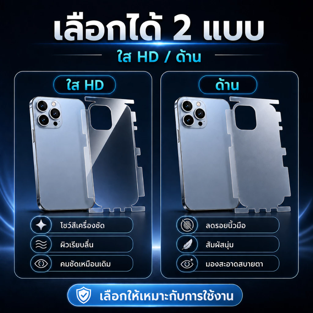 iFilm TPU ฟิล์มหลัง ไฮโดรเจล ใส ด้าน For iphone 17promax 17Air 17 Pro 16 pro max 16plus 15 promax 14 iphone13 11 ไอโฟน thumbnail 3