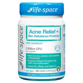 Life Space Acne Relief + Skin Rebalance 30 Capsules ช่วยลดการเกิดอาการสิว สิวหัวดำ และสิวอักเสบ