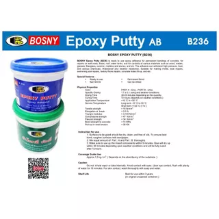 อีป๊อกซี่ กาวเชื่อมอุดรอยรั่ว อีพ็อกซี่พัตตี้ Bosny Epoxy Putty B236 (ขนาด 1กก.)