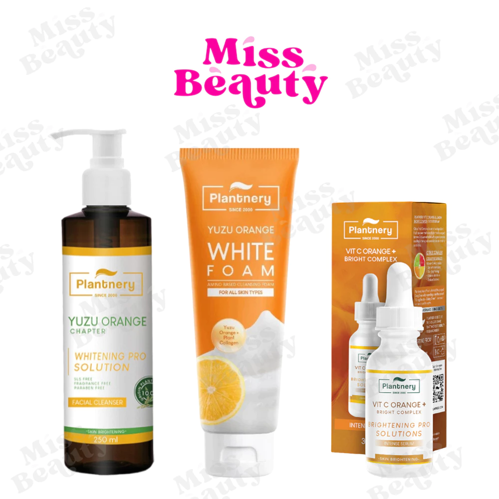 (เหลือง)แพลนท์เนอรี่ ยูซุ ออเร้น Plantnery Yuzu SetExclusive First Toner/Serum/Facial Cleanser/Cleansing Water/Whip Foam