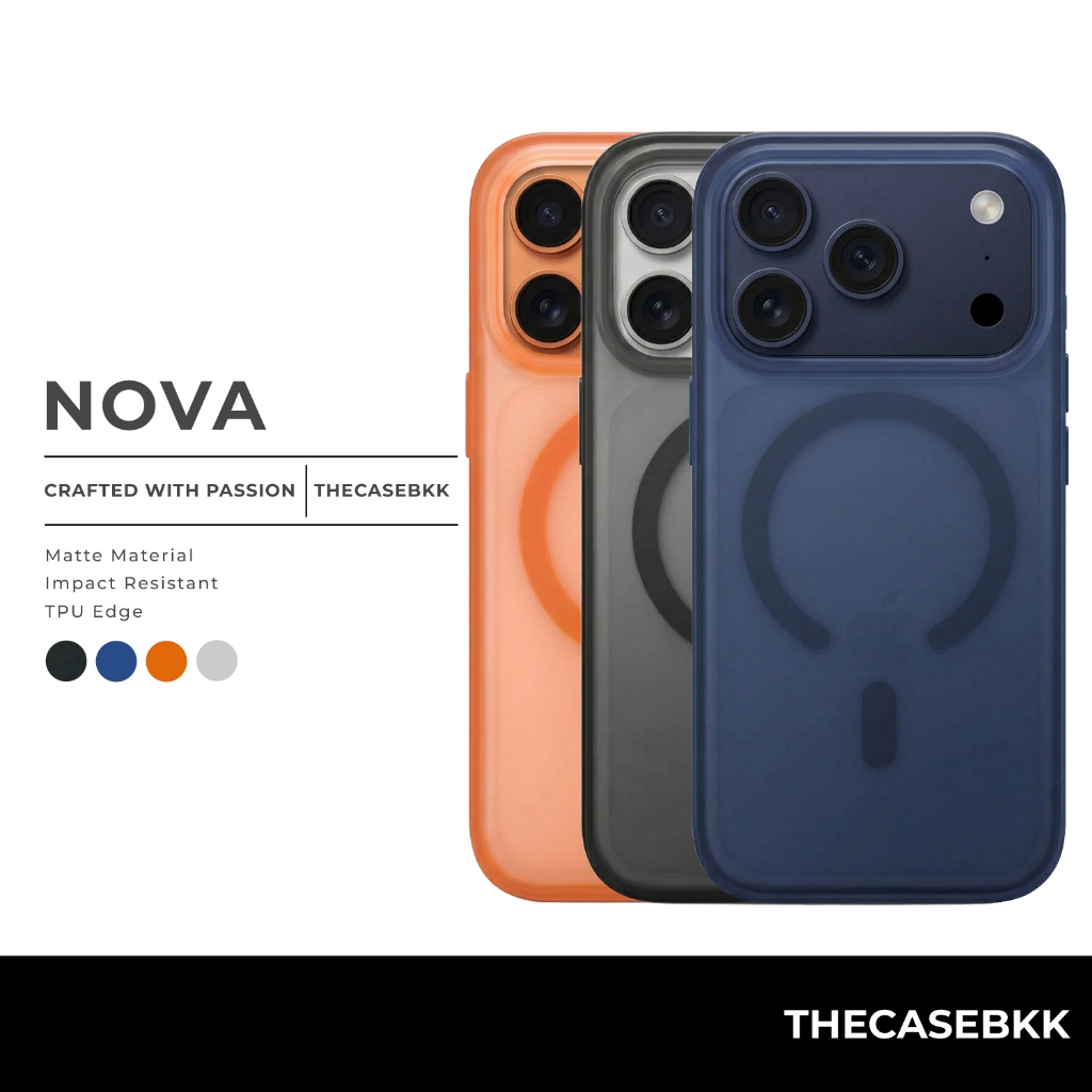 Nova Design เคสไอโฟน Top Grain TPU ยาง THECASEBKK เคสกันกระแทก iPhone Case 17 Pro / 17 Pro max