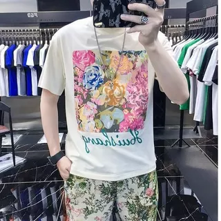 ลดราคา 🔥 ชุดเสื้อและกางเกงขาสั้นผู้ชาย แฟชั่น ทรงหลวม ผ้าโพลี เซ็ต 2 ชิ้น