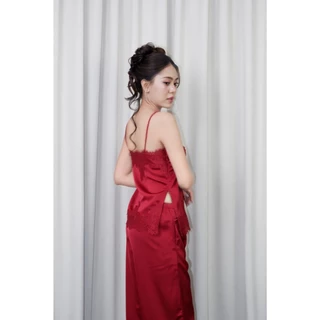 NATTHA.STUDIO : VELA SATIN PANTS กางเกงขายาวผ้าซาติน N002