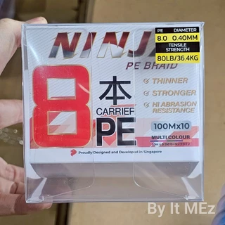 [ ของแท้ ] สาย PE PIONEER NINJA X8 สีรุ้ง MULTI COLOR ความยาว 100 เมตร ม้วนต่อเนื่อง Fishing Line