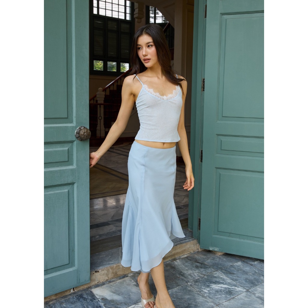 Fabrique.co - Diary Chiffon Skirt กระโปรง กระโปรงผู้หญิง แฟชั่นผู้หญิง กระโปรงไปคาเฟ่ ชุดไปคาเฟ่ ลูกคุณหนู old money
