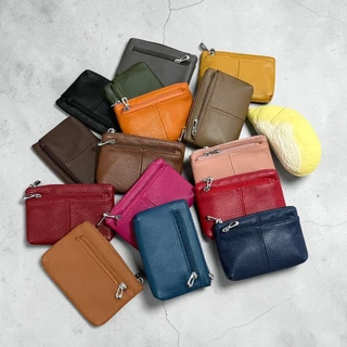 หนังวัวแท้ 3 ช่องซิป จุเยอะนิ่ม🔥 กระเป๋าสตางค์ กระเป๋าเหรียญ Wallet Cion S5-59
