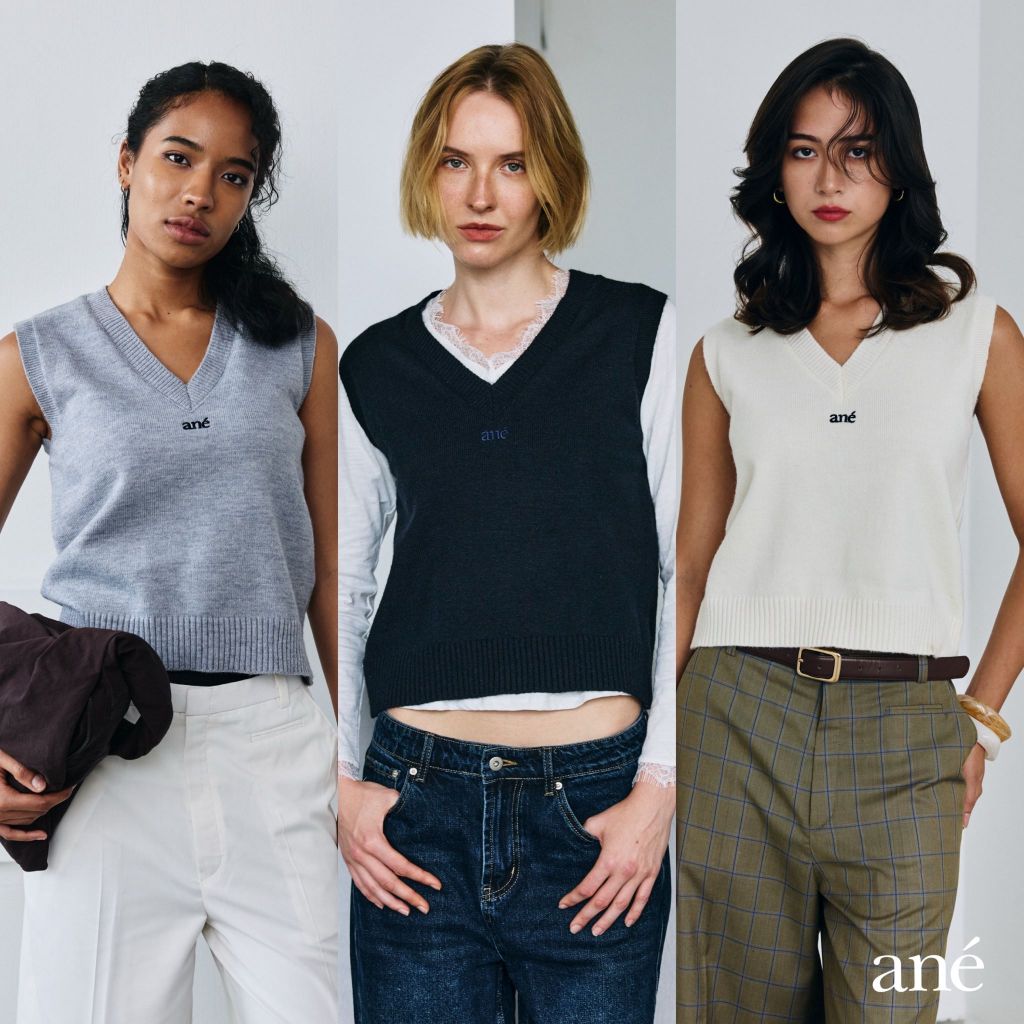 ané urban knit vest , เสื้อกล้ามคอวี