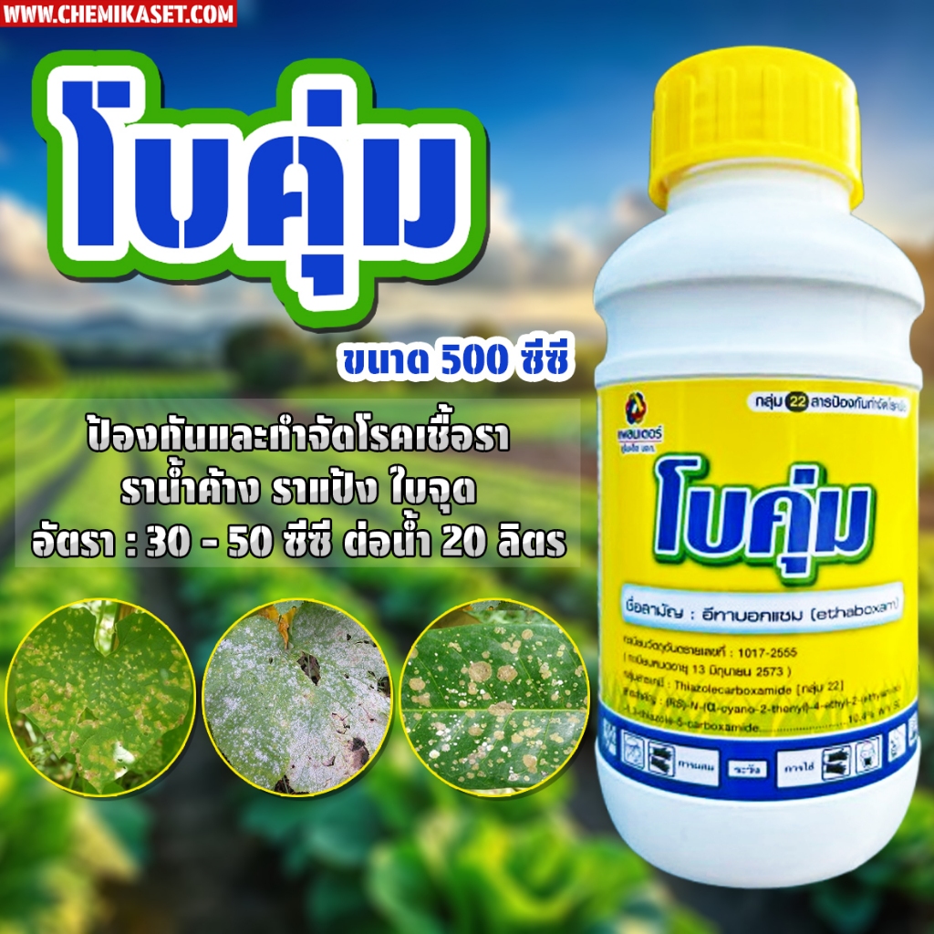 โบคุ่ม ขนาด 500 ซีซี (อีทาบอกแซม) ป้องกันเชื้อรา ราน้ำค้าง ราแป้ง ใบจุด ไฟท๊อปเทอร่า