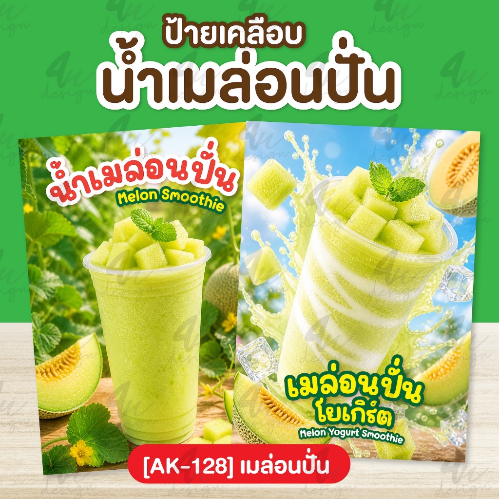 ป้ายเคลือบ เมล่อนปั่น [AK-128]
