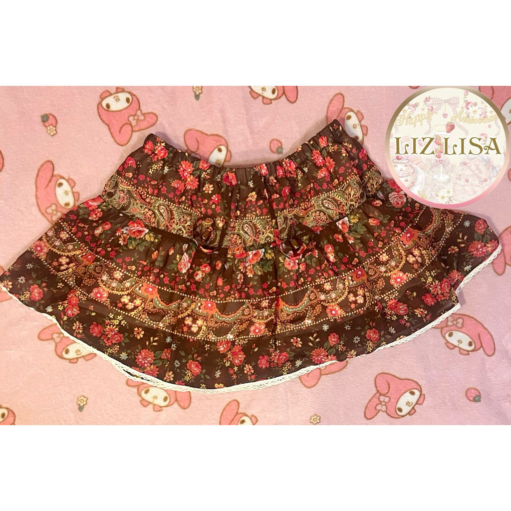 🇯🇵 LIZ LISA Vintage Himekaji Floral Gal Gyaru Y2K Kawaii กระโปรง Hime LizLisa Authentic Rare Retro A