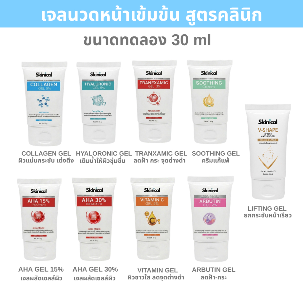 ส่งไว เจลทรีทเมนต์ขนาดทดลอง 30 กรัม เจลนวดหน้า ใช้ผลักวิตามิน ใช้นวดมือได้ ใช้กับเครื่องนวด