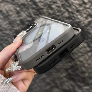 เคสดูดแม่เหล็กกันกระแทกสำหรับ iPhone 16 11 12 15 Pro Max 16 Plus พร้อมขาตั้งโลหะ, เลนส์ป้องกันรอยขีดข่วนในตัวฟิล์มแก้ว