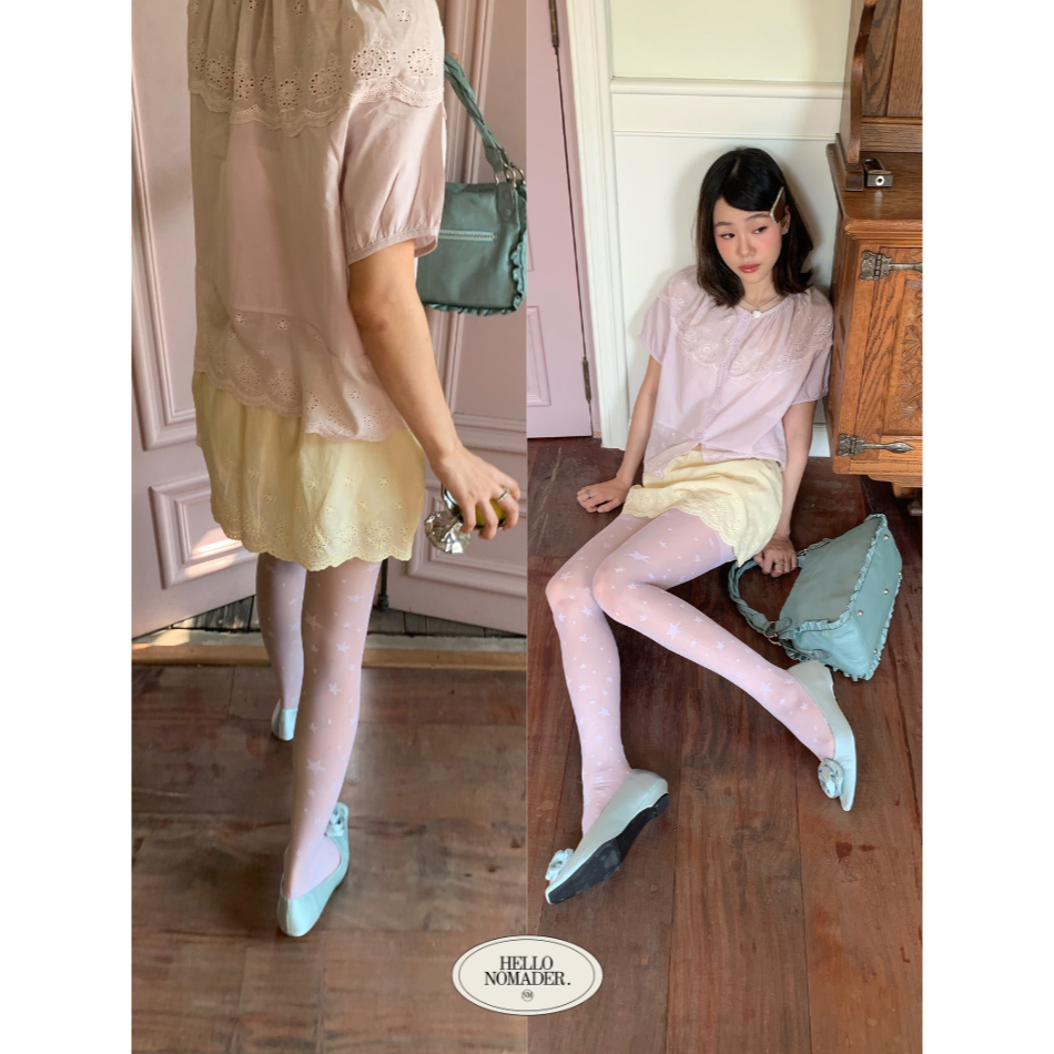 NOMADE.& พร้อมส่ง P.S. I love you blouse {เสื้อแขนตุ๊กตาลายฉลุลูกไม้}