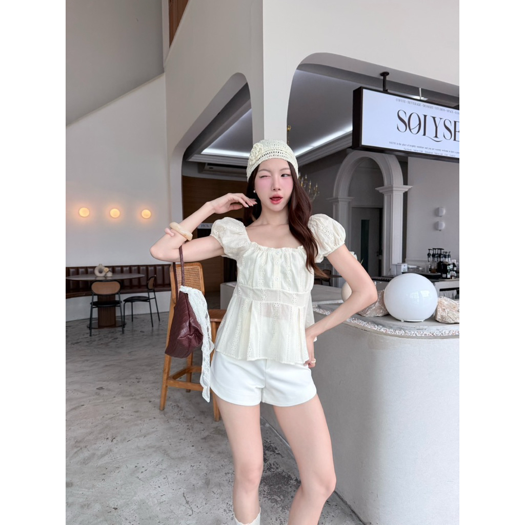เสื้อแขนตุ๊กตา สม็อคหลัง มีโบว์ผูก -kn / VB0154 ราคา ถูกที่สุด ดีลบีเคเค แกลเลอรีภาพที่ 9