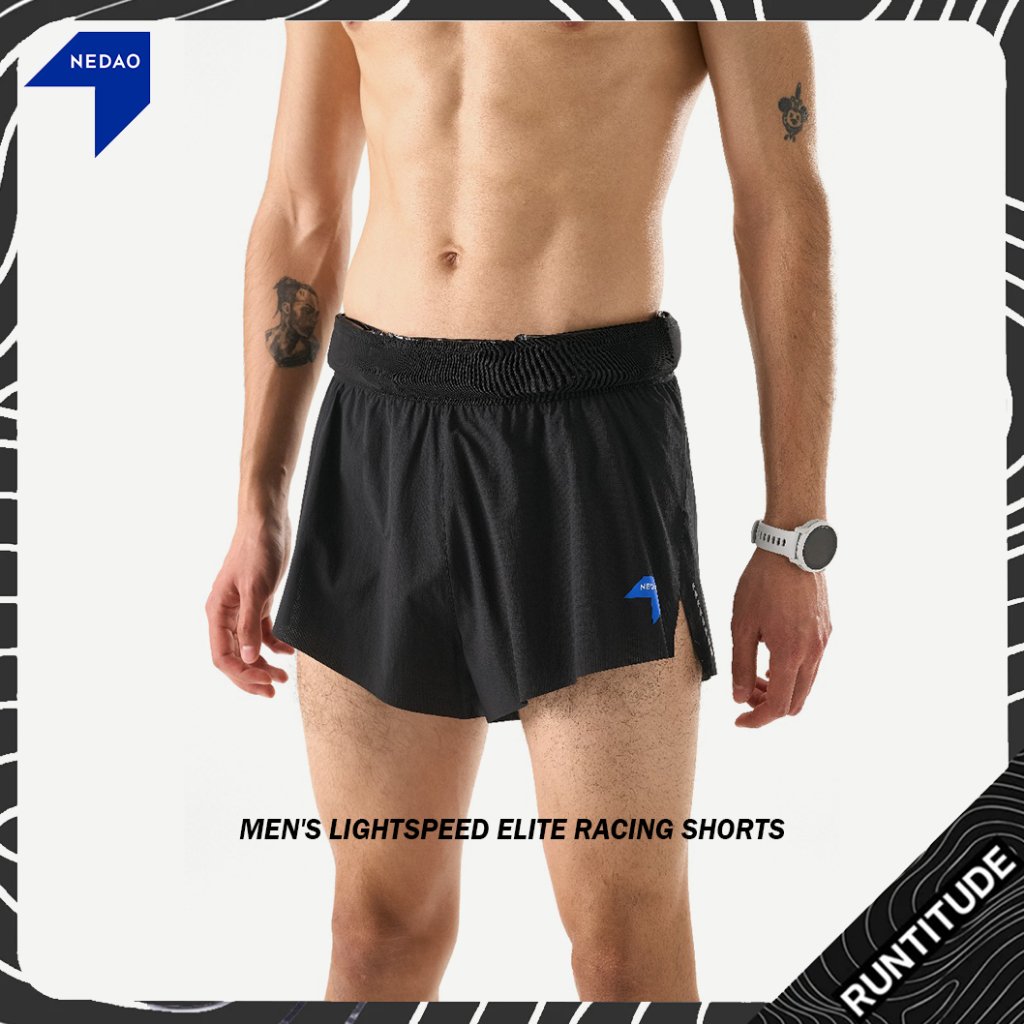 NEDAO กางเกงวิ่ง ผู้ชาย รุ่น LIGHTSPEED ELITE RACING SHORTS ผ้าเบา มีซับใน