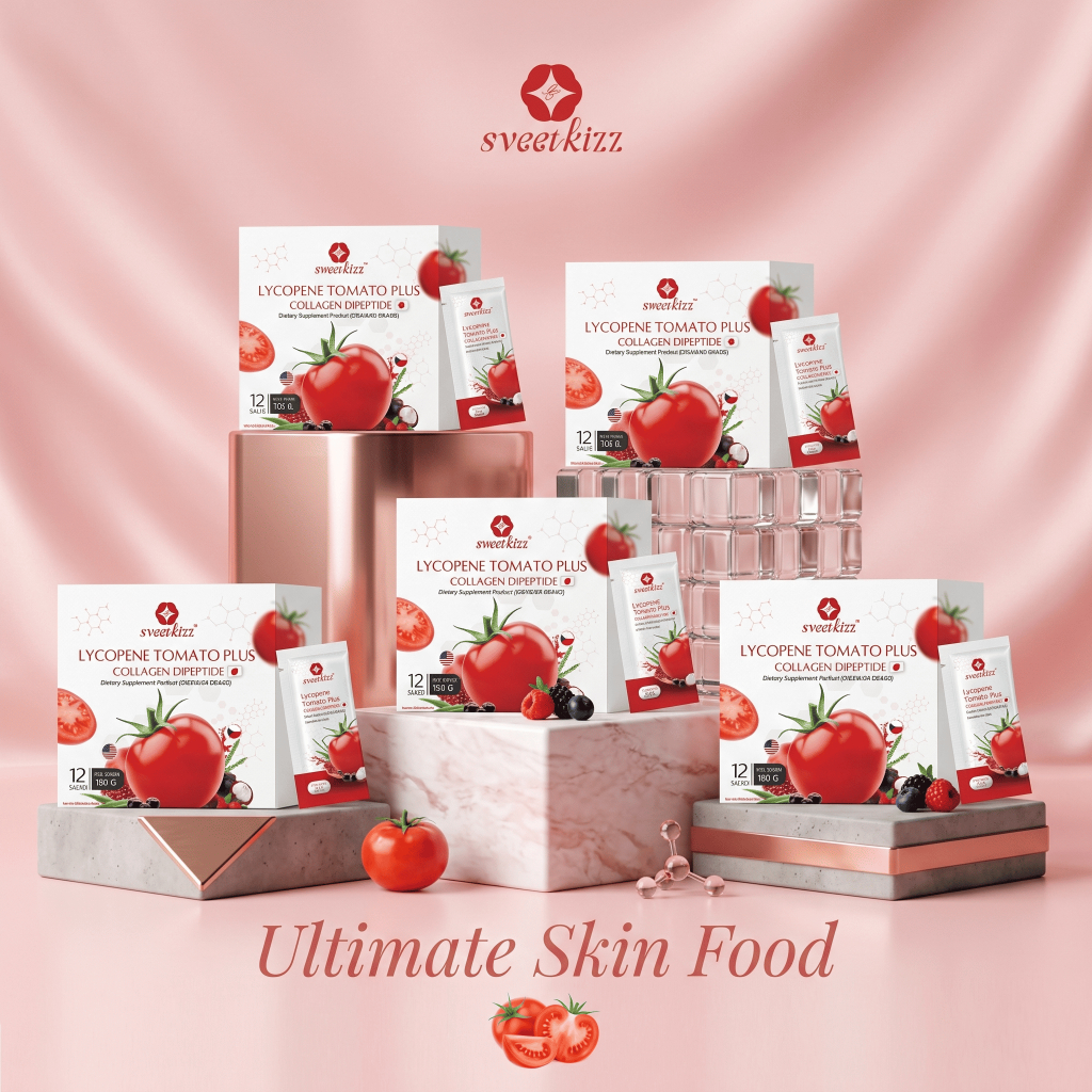 Sveetkizz คอลลาเจน LYCOPENE TOMATO PLUS Collagen Dipeptide 5 กล่อง (Ultimate Skin Food)