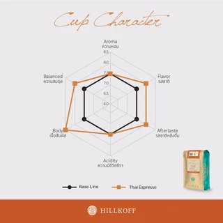 Hillkoff : เมล็ดกาแฟคั่ว อาราบิก้า คั่วกลาง ฮิลล์คอฟฟ์ Thai Espresso Arabica 100% ขนาด 500 g 8 ถุง อราบิก้า เมล็ดกาแฟ