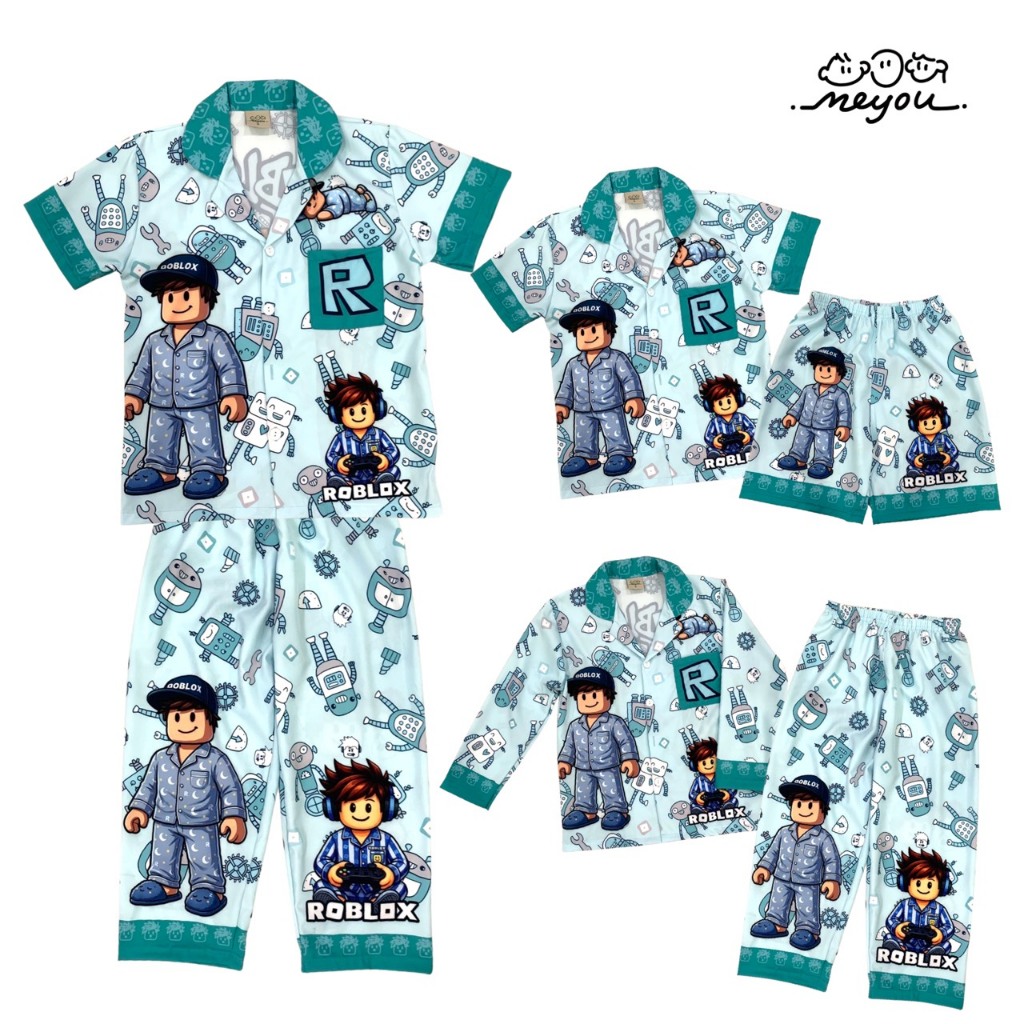 Set ชุดนอนผ้าไหมอิตาลีของเด็ก ลายการ์ตูน MEYOU BRAND