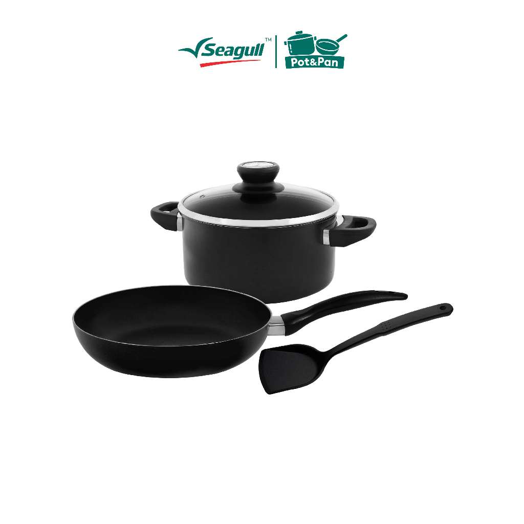 Seagull ชุดกระทะนอนสติกมิกซ์ ทรี 4 ชิ้น Non-stick Cookware MIX III Set