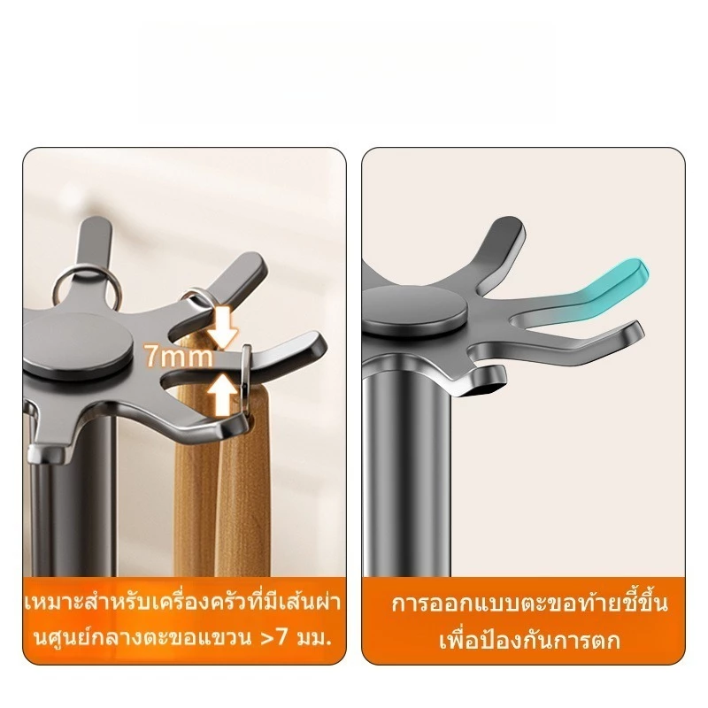 ที่แขวนตะหลิวหมุนได้ 360 องศา สแตนเลส วางบนเคาน์เตอร์ thumbnail 7