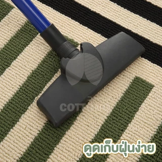 【COTTONO コットンノ】พรมลายทาง 3 สี ขนนุ่ม หนา 8 มม. ไม่ยุบตัว กันลื่น ซับน้ำดี ใช้ได้ทุกมุมบ้าน MX14