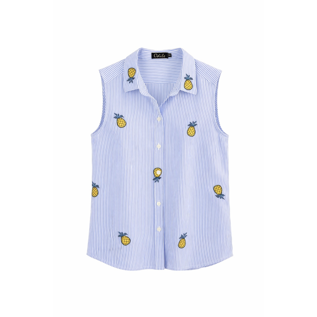 Odile  Sleeveless Shirt รุ่น  A17SH21BL (  bluewhite)