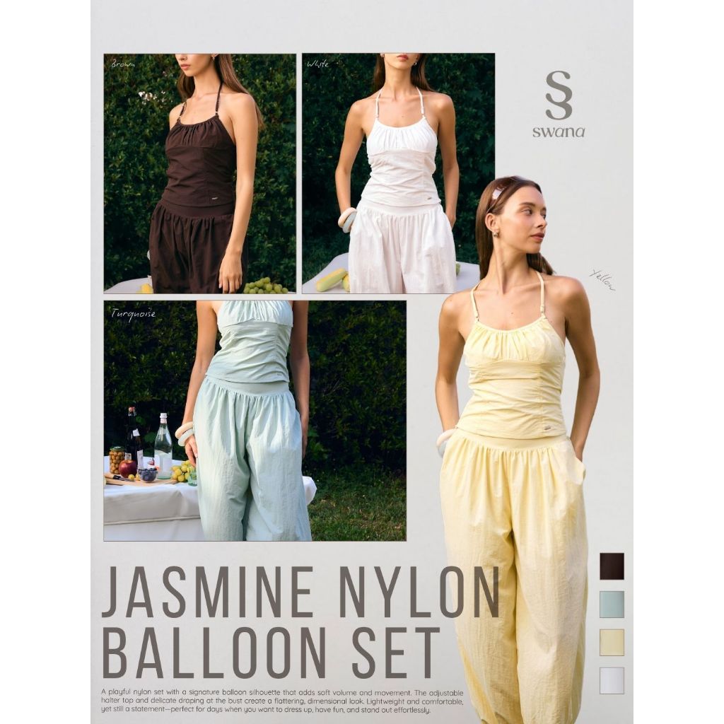 Swana.ss - Jasmine nylon ballon set [แจส-มิน] XS-2XL ชุดเซทเสื้อ+กางเกง