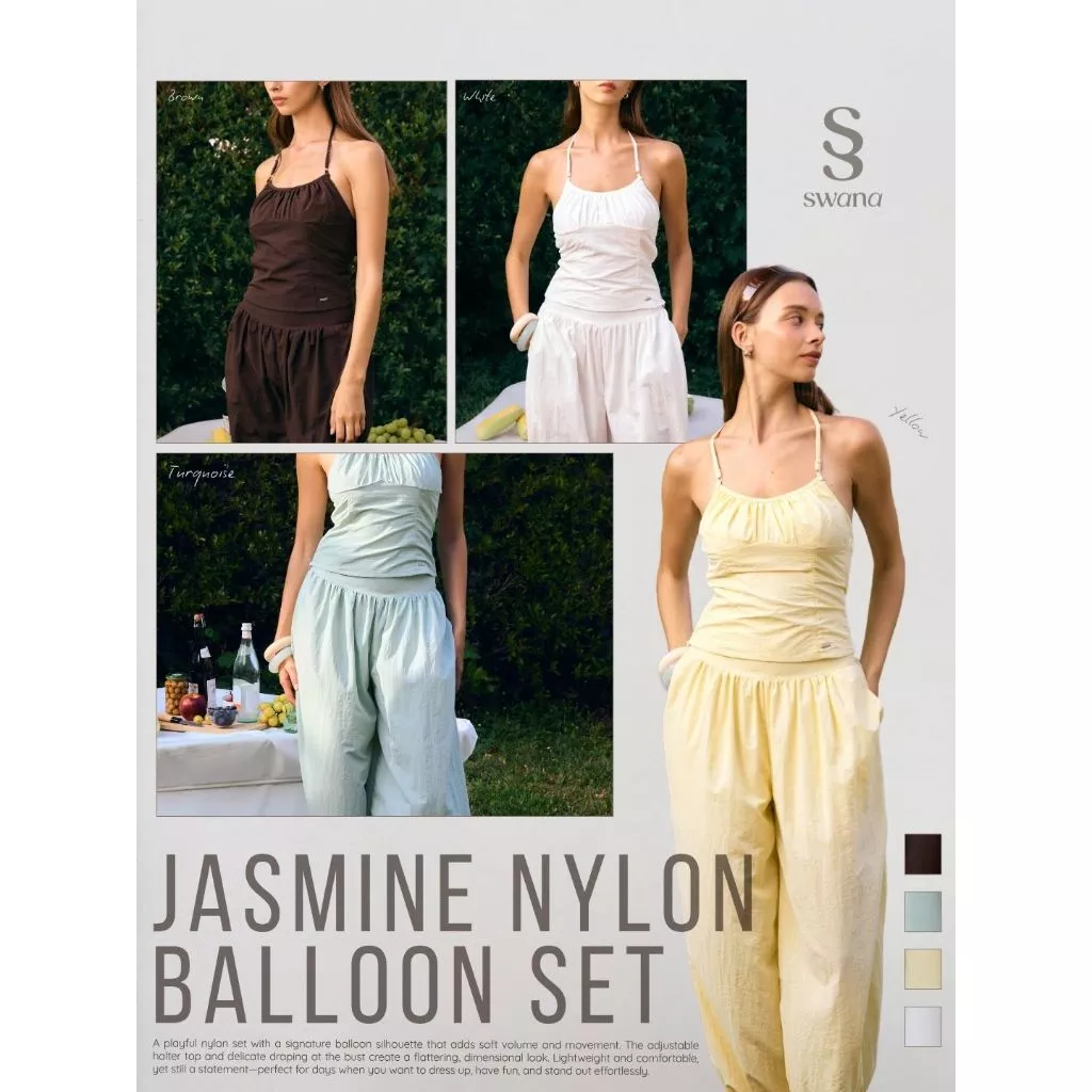 Swana.ss - Jasmine nylon ballon set [แจส-มิน] XS-2XL ชุดเซทเสื้อ+กางเกง