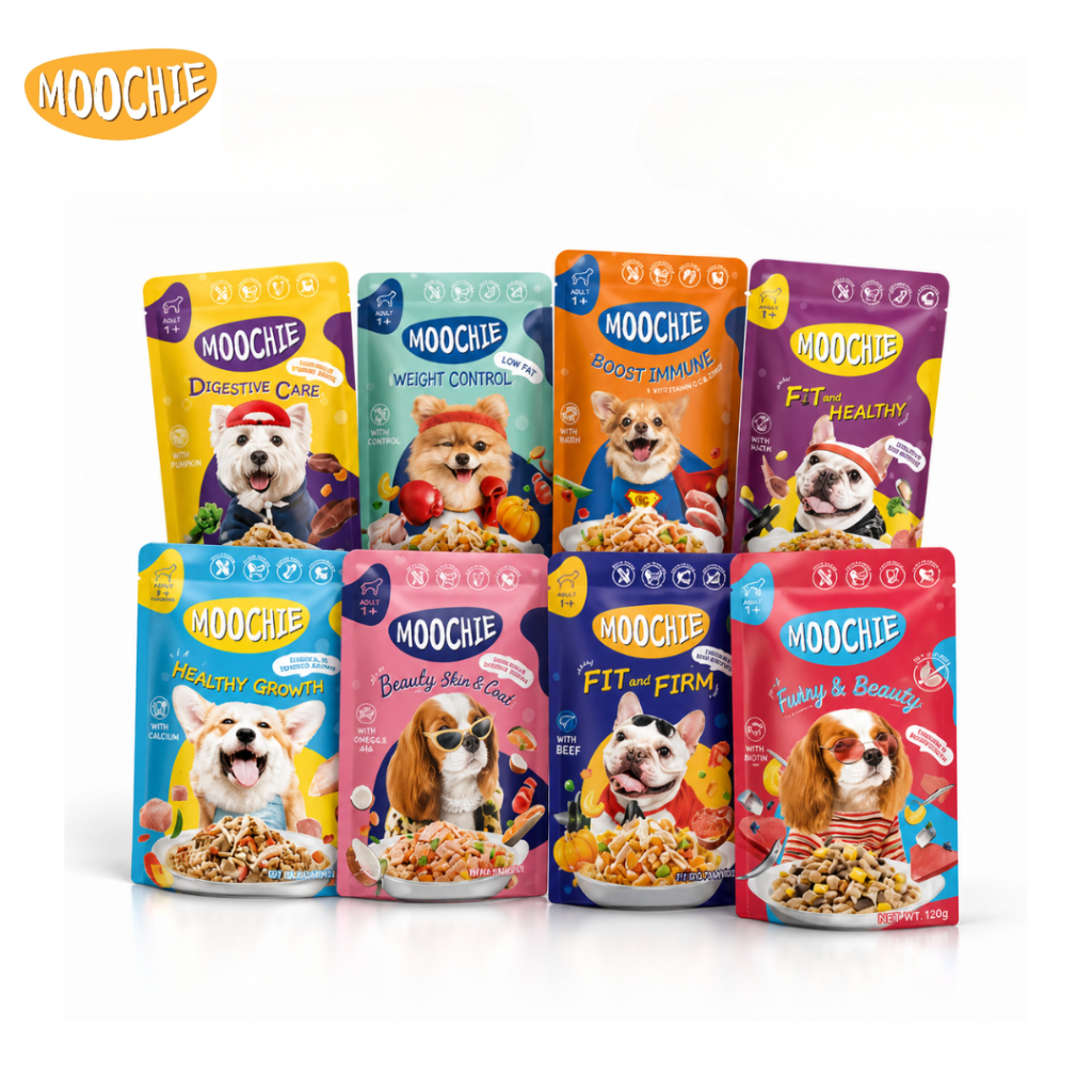 Moochie อาหารเปียกสุนัข 85-120g สูตรโภชนาการครบ Complete & Balance บำรุงสุขภาพ Petus Kingkaew