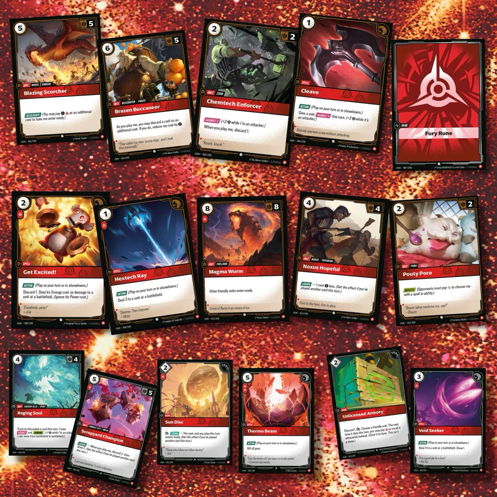 Riftbound Origins Fury ระดับ C,U ( ธรรมดา )