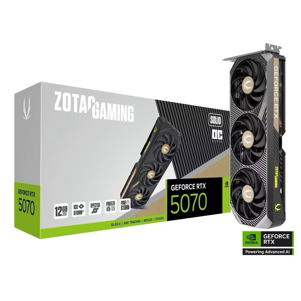 ZOTAC GAMING RTX 5070 SOLID OC 12GB GDDR7 สินค้าใหม่ มือ1 ประกันศูนย์ไทย 3 ปี