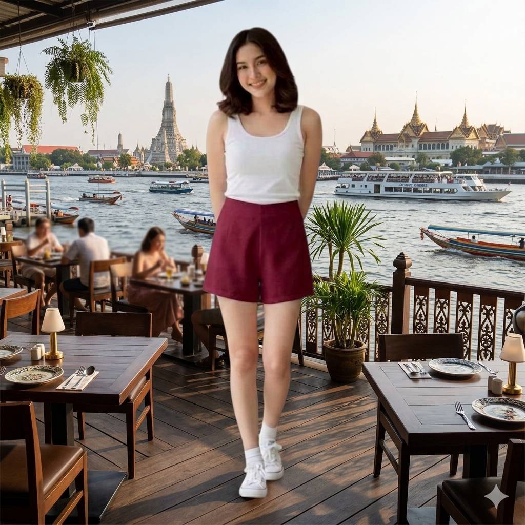 กางเกงขาสั้นผู้หญิงอวบ ขอบในตัวซิปข้าง (ผ้าฮานาโกะ-2XL-5XL) ราคา ถูกที่สุด ดีลบีเคเค แกลเลอรีภาพที่ 6