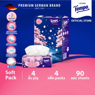 Tempo Softpack เทมโพ กระดาษเช็ดหน้า ทิชชู่ ซากุระ ซอฟแพ็ค (Pack4)