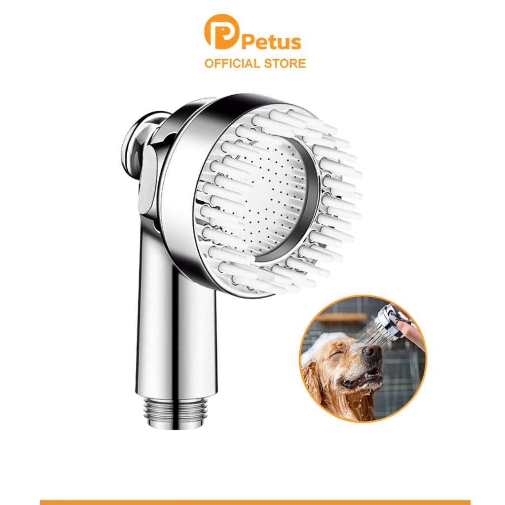 Petus ฝักบัว ฝักบัวอาบน้ำสัตว์เลี้ยง แบบ 3in1 ฝักบัวนวด มีปุ่มเปิด ปิด ในตัว ใช้งานได้หลายประเภท